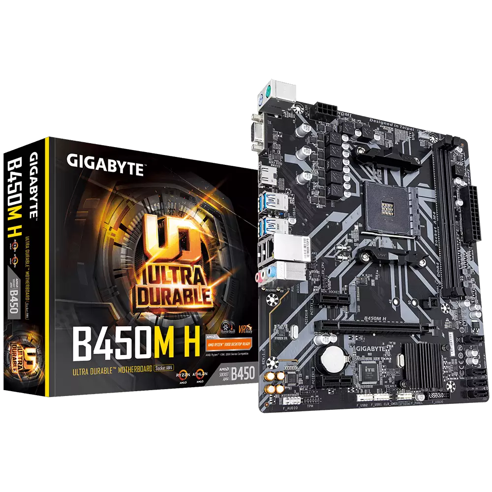 GIGABYTE B450M H Ultra Durable AMD AM4 Micro-ATX Motherboard