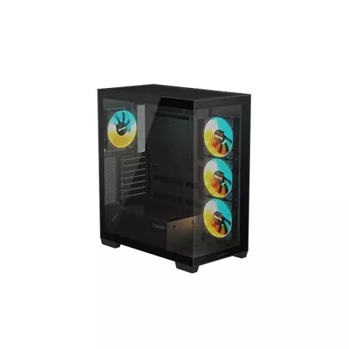 Gigabyte C500 Panoramic Stealth Mid Tower ATX Desktop Case (Black)-gallery-4