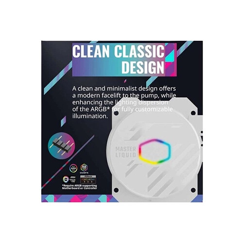 Cooler Master MasterLiquid 360L Core ARGB 360mm Liquid CPU Cooler (White) - 1