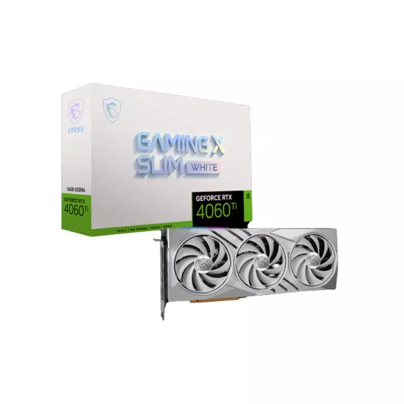 MSI GEFORCE RTX 4060 TI GAMING X SLIM WHITE 16G GRAPHICS CARD