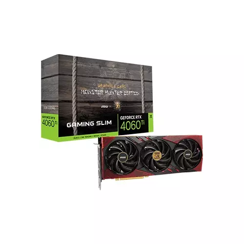 MSI GeForce RTX 4060 Ti Gaming Slim X GC30 Monster Hunter Edition 3X 8GB GDDR6 Graphics Card