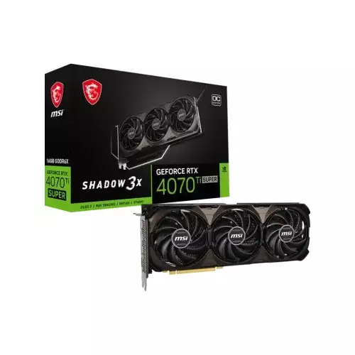 MSI GeForce RTX 4070 Ti SUPER 16G SHADOW 3X OC GDDR6X Graphics Card