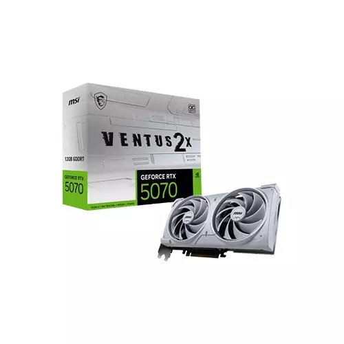 MSI GeForce RTX 5070 12G VENTUS 2X OC 12GB GDDR7 Graphics Card WHITE