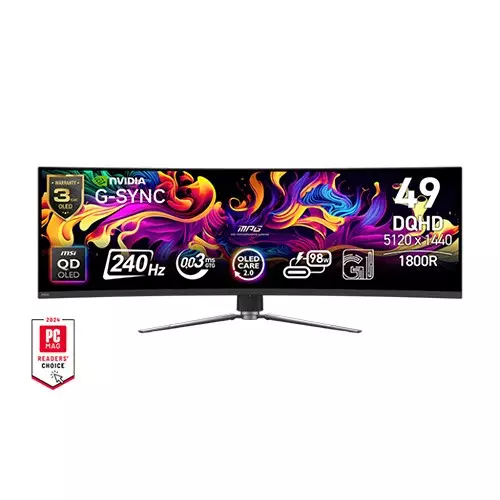 MSI MPG 491CQPX QD-OLED 49 Inch 240Hz DQHD QD-OLED Curved Gaming Monitor