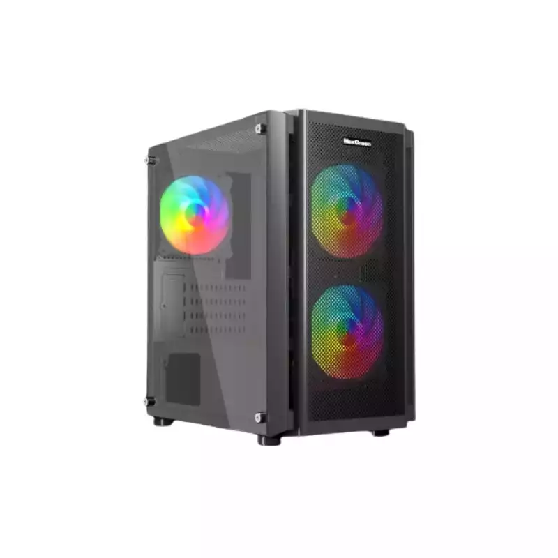 MAXGREEN 5510-MESH MID-TOWER ARGB M-ATX GAMING CASE WITH 230W PSU