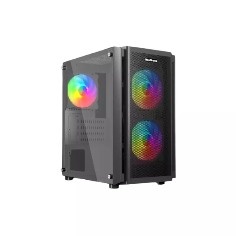 MAXGREEN 5510-MESH MID-TOWER ARGB M-ATX GAMING CASE WITH 230W PSU