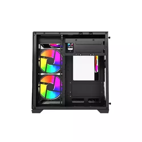 MaxGreen E275-S02 ARGB Mid-Tower M-ATX Black Gaming Case With 5x ARGB Fan - 3