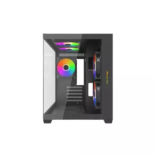 MaxGreen E275-S02 ARGB Mid-Tower M-ATX Black Gaming Case With 5x ARGB Fan-2