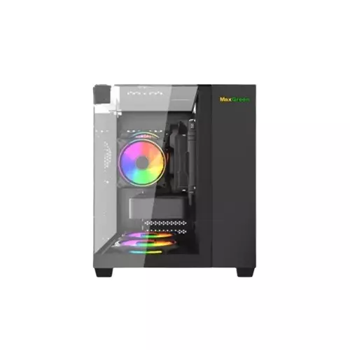 MaxGreen S275-33 Mid-Tower M-ATX Gaming Computer Black Case-gallery-1