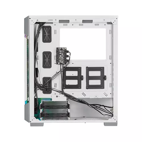 CORSAIR iCUE 220T RGB Airflow Tempered Glass Mid-Tower Smart Case (White)-gallery-1