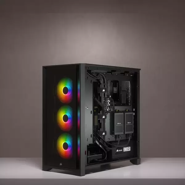 Corsair iCUE 4000X RGB Tempered Glass Mid-Tower ATX Case — Black - 2