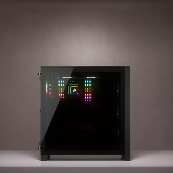 Corsair iCUE 4000X RGB Tempered Glass Mid-Tower ATX Case — Black - 3