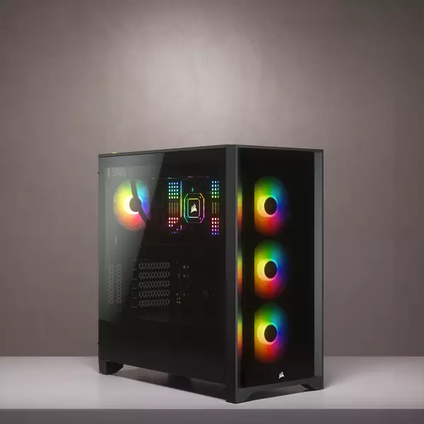 Corsair iCUE 4000X RGB Tempered Glass Mid-Tower ATX Case — Black - 5