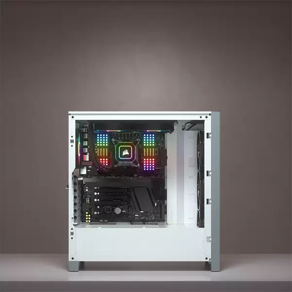 Corsair iCUE 4000X RGB Tempered Glass Mid-Tower ATX Case — White - 5