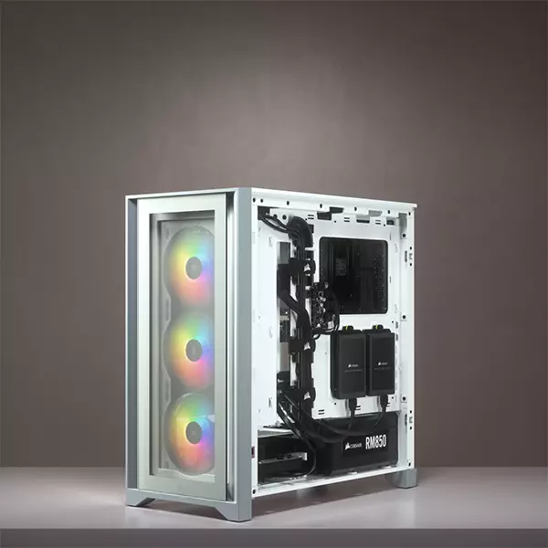 Corsair iCUE 4000X RGB Tempered Glass Mid-Tower ATX Case — White - 6