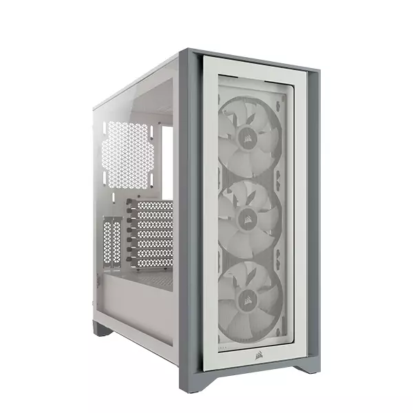 Corsair iCUE 4000X RGB Tempered Glass Mid-Tower ATX Case — White-gallery-1