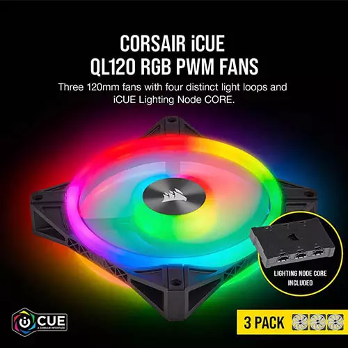 CORSAIR iCUE QL120 RGB 120mm PWM Triple CASE FAN-gallery-1