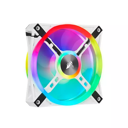 Corsair iCUE QL120 RGB 120mm PWM White Triple Case Fan with Lighting Node Core-2