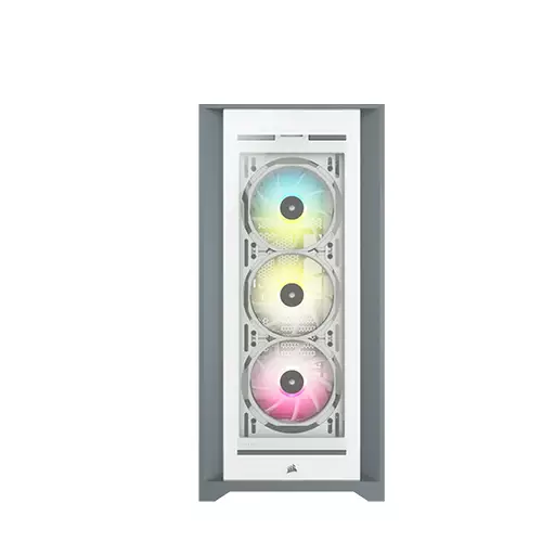 Corsair iCUE 5000X RGB Tempered Glass Mid-Tower Smart Case (White) - 1