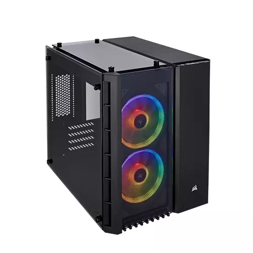 Corsair Crystal Series 280X RGB Tempered Glass Micro ATX Case (Black)