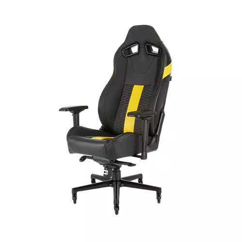 CORSAIR T2 ROAD WARRIOR GAMING CHAIR (BLACK-Yellow)-gallery-1