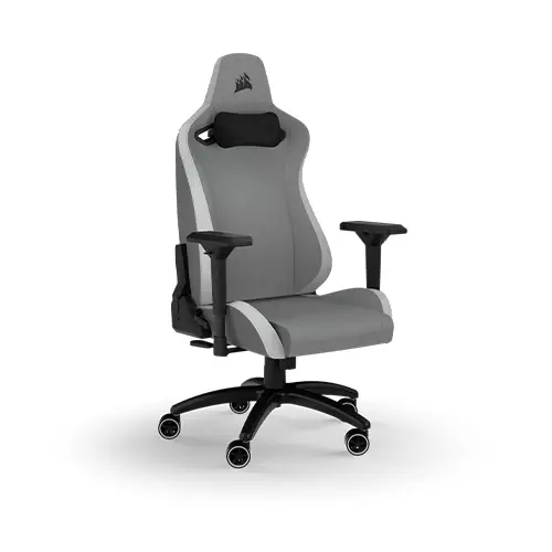 CORSAIR TC200 FABRIC GAMING CHAIR (Light Grey-White)-gallery-1