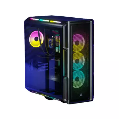 Corsair iCUE 5000T RGB Tempered Glass Mid-Tower ATX PC Case – Black - 1