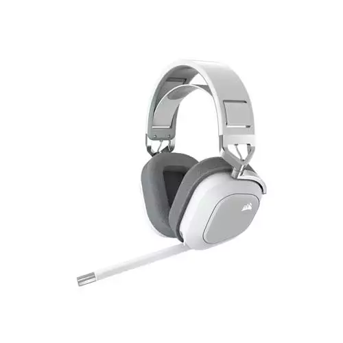 CORSAIR HS80 RGB WIRELESS SPATIAL AUDIO PREMIUM GAMING HEADSET (WHITE)