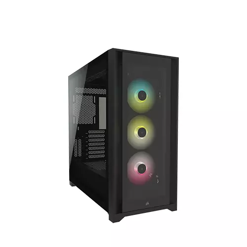 CORSAIR ICUE 5000X RGB MID-TOWER TEMPERED GLASS DESKTOP CASE - BLACK