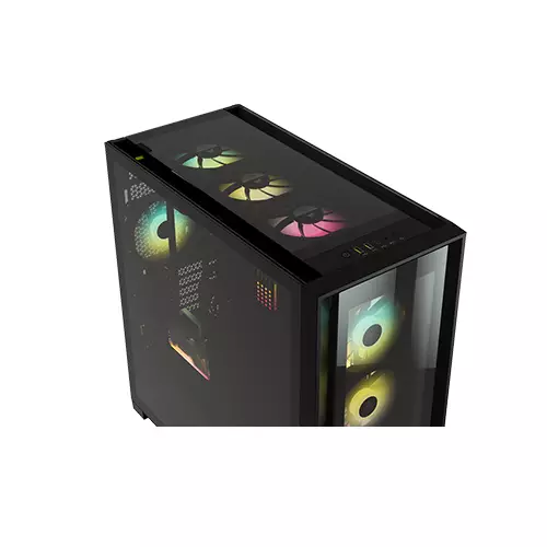CORSAIR ICUE 5000X RGB MID-TOWER TEMPERED GLASS DESKTOP CASE - BLACK-gallery-2
