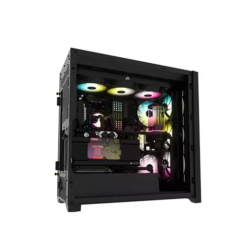 CORSAIR ICUE 5000X RGB MID-TOWER TEMPERED GLASS DESKTOP CASE - BLACK-gallery-3