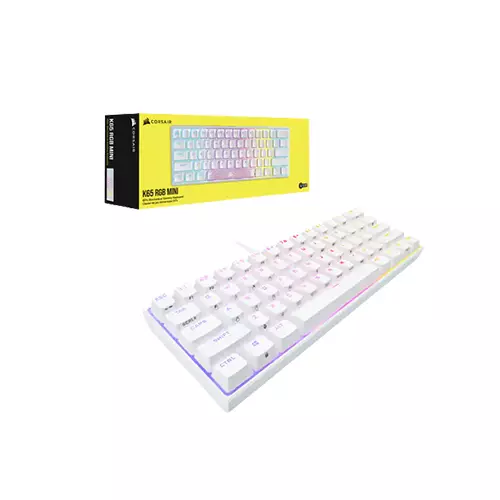 CORSAIR K65 RGB MINI 60% CHERRY MX MECHANICAL GAMING KEYBOARD RED-WHITE - 2