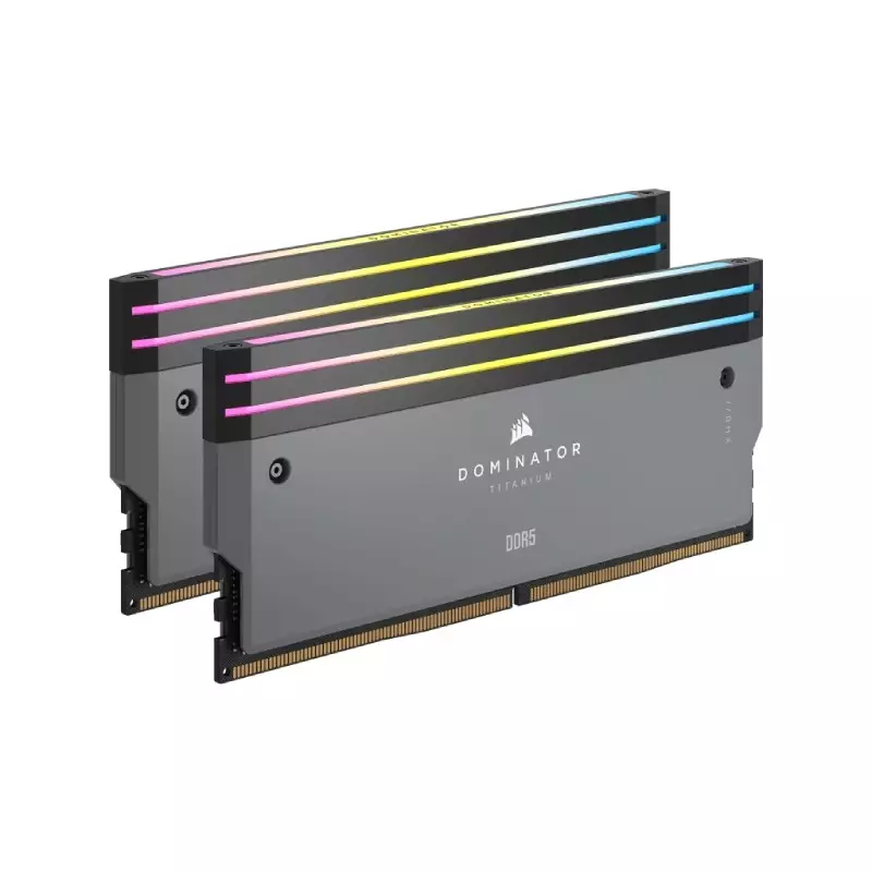 CORSAIR DOMINATOR TITANIUM RGB 32GB (2X16GB) DDR5 DRAM 6000MHZ CL30 AMD XMP DESKTOP RAM (GREY) - 1