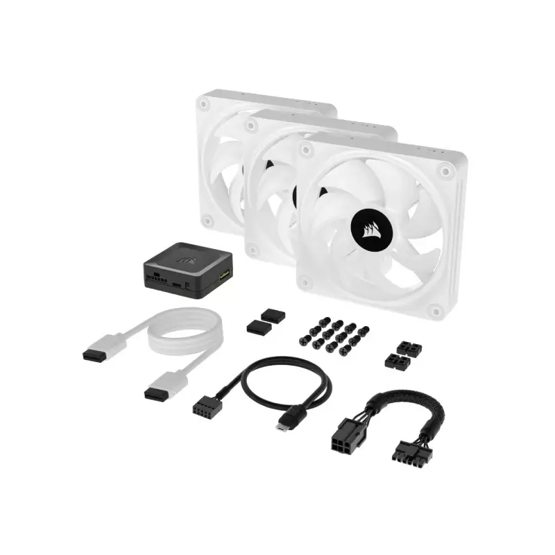 CORSAIR ICUE LINK QX120 RGB 120MM PWM WHITE TRIPLE CASE FANS-gallery-3