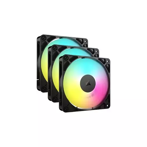 Corsair RS120 ARGB 120mm Triple Pack PWM Fans (Black)-gallery-1