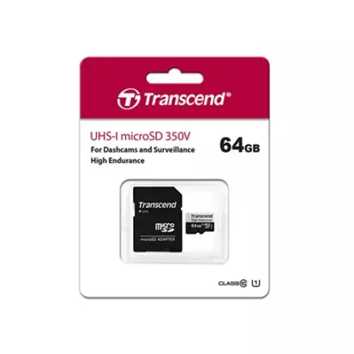 Transcend USD350V U1 64GB High Endurance MicroSD Card With Adapter - 1