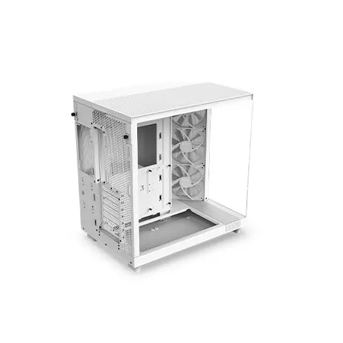 NZXT H6 Flow Compact Dual-Chamber Mid-Tower Airflow Case (White) - 3