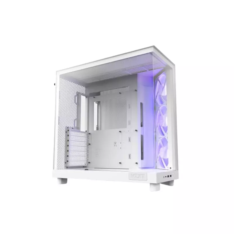 NZXT H6 Flow RGB Compact Dual-Chamber Mid-Tower Airflow Case (White) - 2