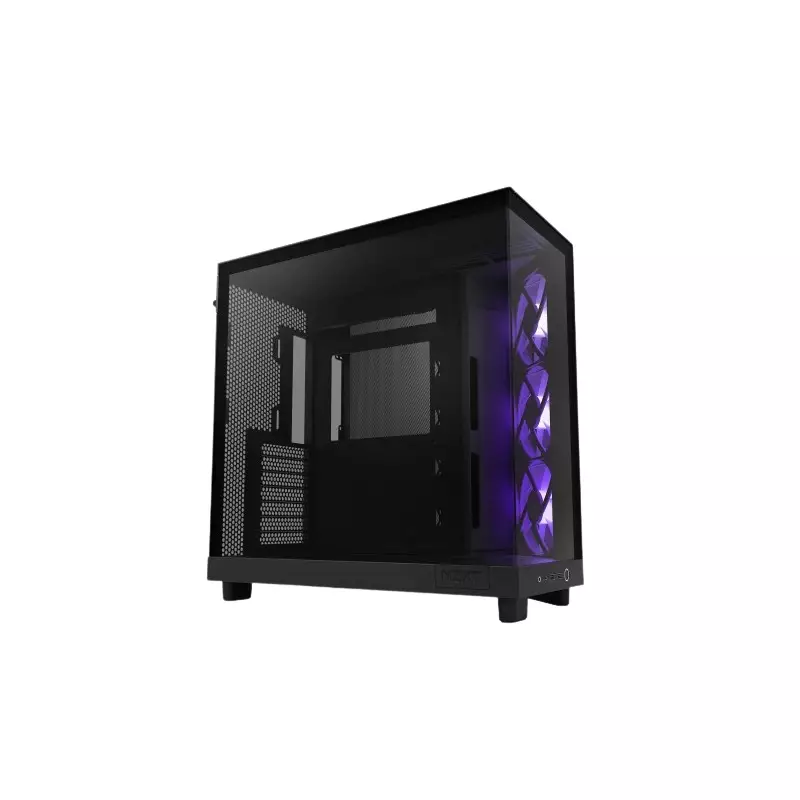 NZXT H6 Flow RGB Compact Dual-Chamber Mid-Tower Airflow Case (Black) - 1