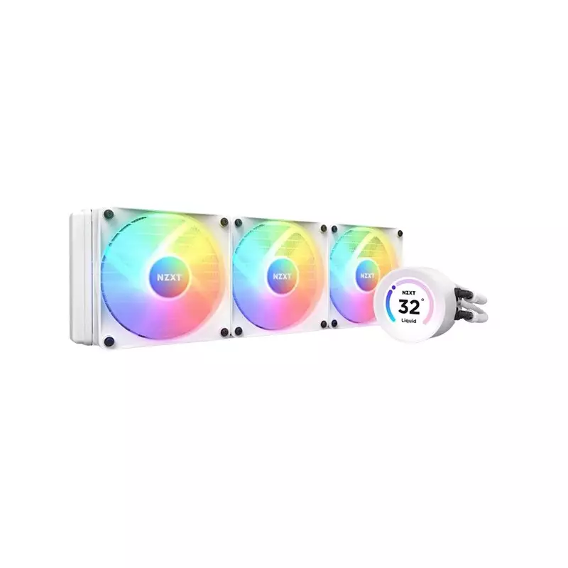 NZXT Kraken Elite 360mm RGB AIO CPU Liquid Cooler with LCD Display (White)