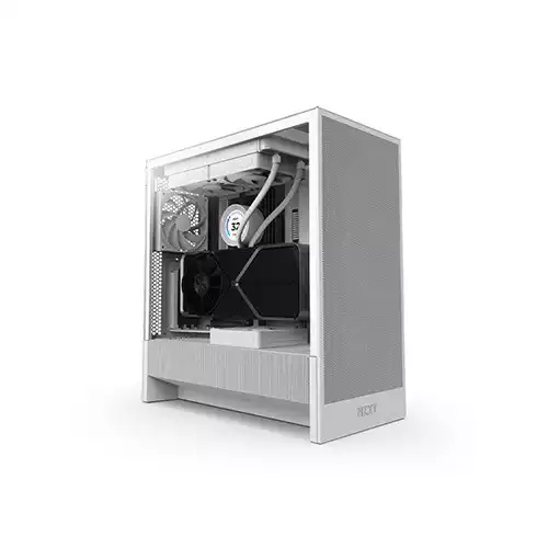 NZXT H5 Flow 2024 Edition Compact ATX Mid-Tower High Airflow Gaming Casing (White)