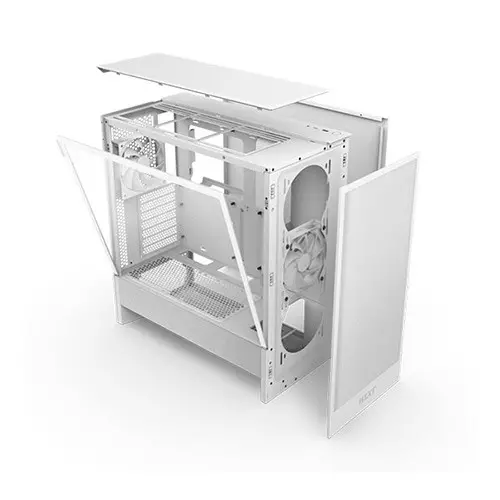 NZXT H5 Flow 2024 Edition Compact ATX Mid-Tower High Airflow Gaming Casing (White) - 2