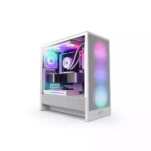 NZXT H5 Flow RGB 2024 Edition Compact ATX Mid-Tower High Airflow Gaming Casing (White)