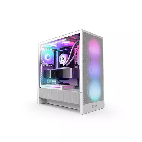 NZXT H5 Flow RGB 2024 Edition Compact ATX Mid-Tower High Airflow Gaming Casing (White)