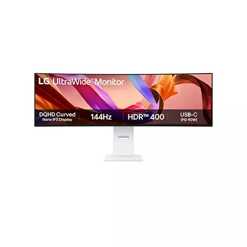 LG 49U950A-W 49 Inch 144Hz Curved Dual QHD UltraWide HDR400 Nano IPS Monitor