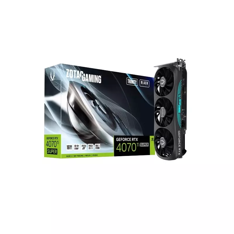 ZOTAC GAMING GeForce RTX 4070 Ti SUPER Trinity Black Edition 16GB GDDR6X Graphics Card