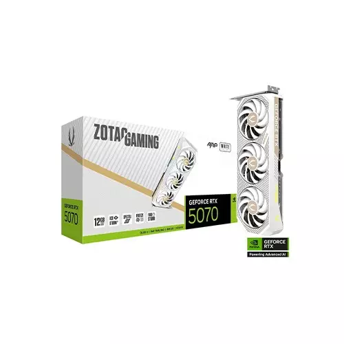 ZOTAC GAMING GeForce RTX 5070 AMP 12GB GDDR7 Graphics Card White Edition