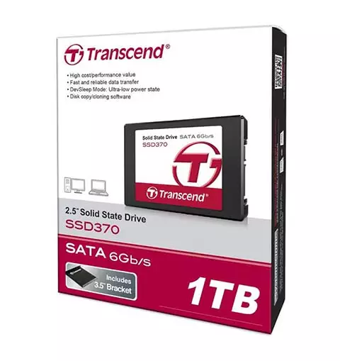 Transcend 1TB 2.5" SATA III TS1TSSD370S Internal Solid State Drive (SSD)