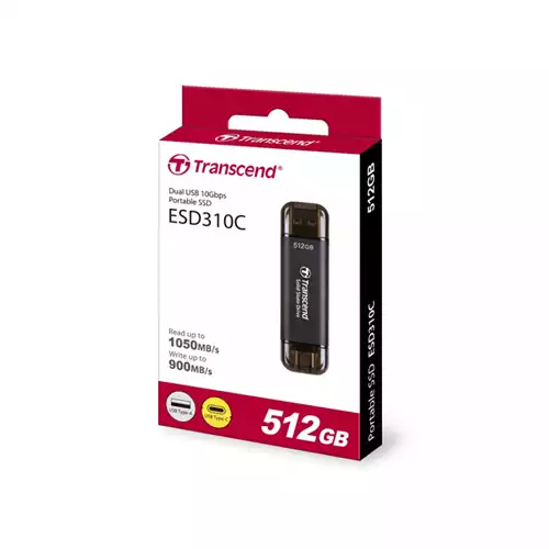 Transcend 512GB ESD310C Type C Portable SSD (Black)