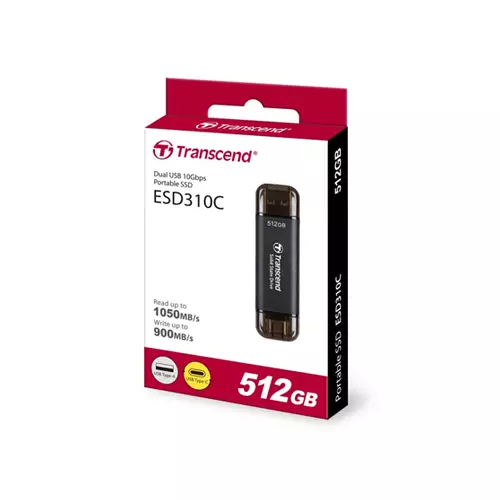 Transcend 512GB ESD310C Type C Portable SSD (Black)